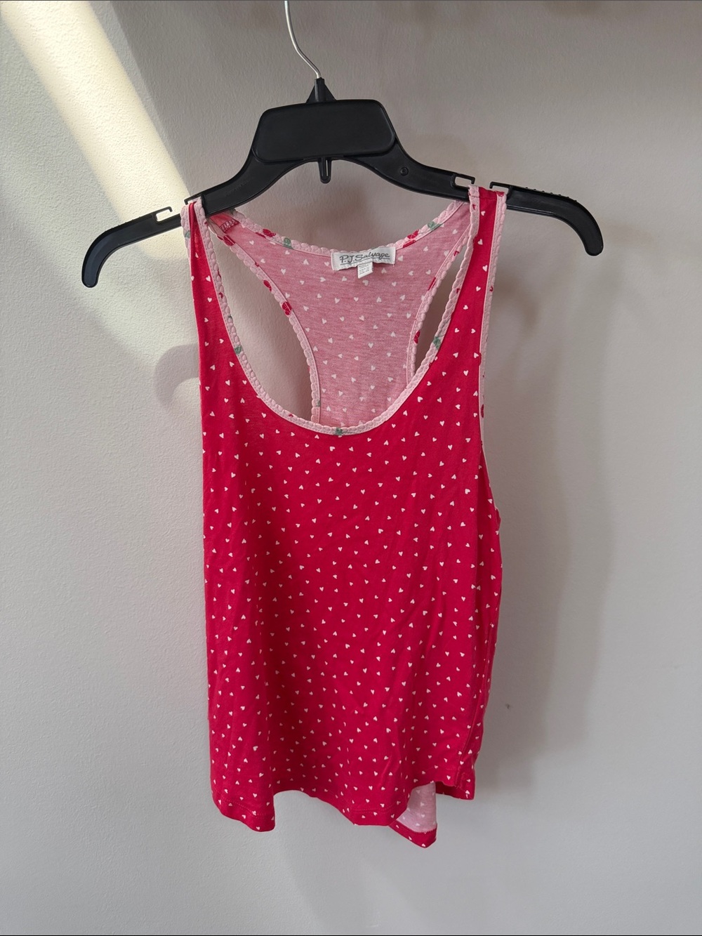 PJ Salvage Pink Heart-Print Racerback Tank